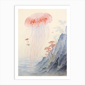 Box Jellyfish Japanese Style Illustration 3 Art Print