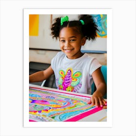 Little Girl Coloring-Reimagined 1 Art Print