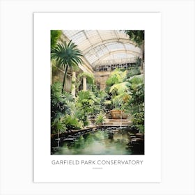 Garfield Park Conservatory Chicago Watercolour Travel Poster Art Print