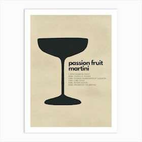 Neutral Passion Fruit Martini Cocktail Art Print