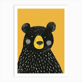 Yellow Black Bear 1 Art Print