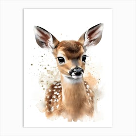 Baby Deer Watercolour Nursery 7 Art Print