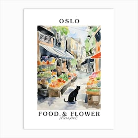 Food Market With Cats In Oslo 1 Poster Art Print