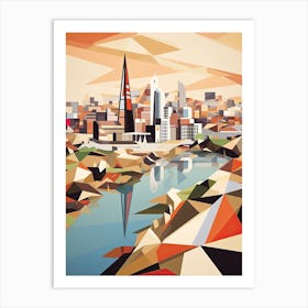 Frankfurt, Germany, Geometric Illustration 3 Art Print