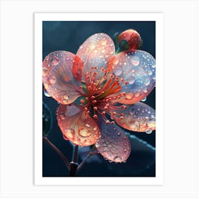 Water Drops On A Flower Art Print