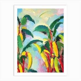 Banana Plant 2 Impressionist Painting Art Print