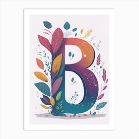 Colorful Letter B Illustration 21 Art Print