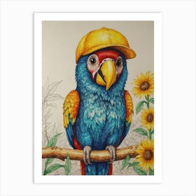 Parrot In Hat Art Print