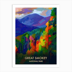 Great Smokey National Park Travel Poster Matisse Style 6 Art Print