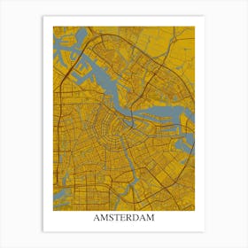 Amsterdam Yellow Blue Art Print