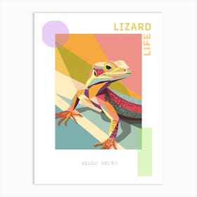 Gecko Abstract Modern Illustration 4 Poster Art Print