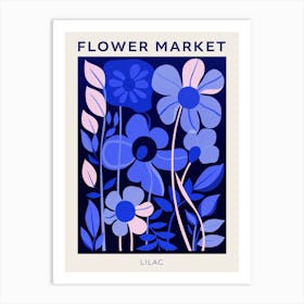Blue Flower Market Poster Lilac 5 Art Print
