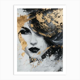 Gold And Black 61 Art Print