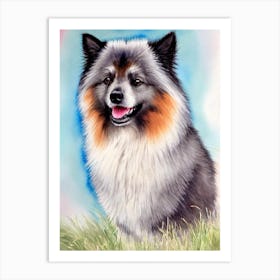 Keeshond Watercolour Dog Art Print