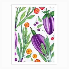 Eggplant Marker vegetable Art Print