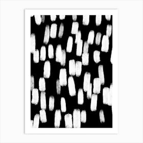 Black And White Brush Strokes Art Print