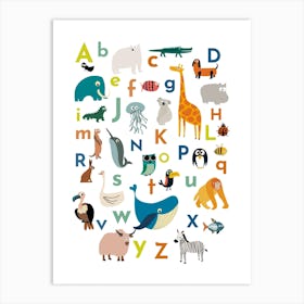 Animals Alphabet Art Print