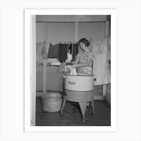 Farm Wife Washing Clothes, Lake Dick Project, Arkansas By Russell Lee Art Print