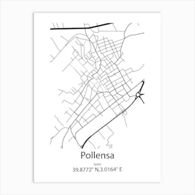 Pollensa,Spain Minimalist Map Art Print