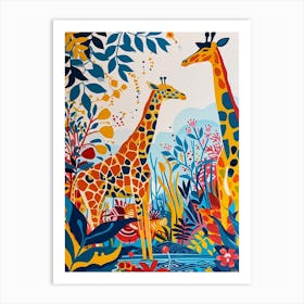Cute Patterns Of Giraffes In The Wild 2 Art Print
