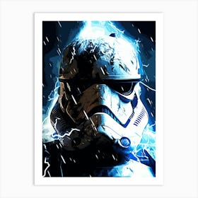 Stormtrooper Lightning Star Wars movie Art Print