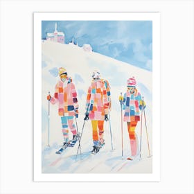 Les 3 Vallees   France, Ski Resort Illustration 2 Art Print