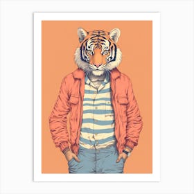 Tiger Illustrations Wearing A Romper 1 Art Print