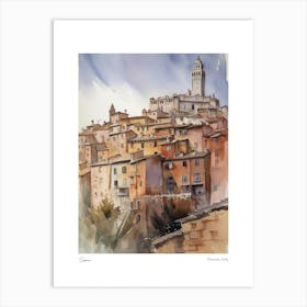 Siena, Tuscany, Italy 4 Watercolour Travel Poster Art Print