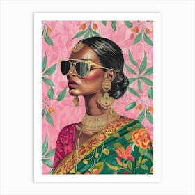 Indian Woman In Sunglasses 4 Art Print