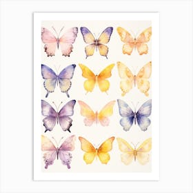 Watercolor Butterflies 6 Art Print