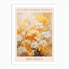 Autumn Flower Market Poster Brussels Art Print
