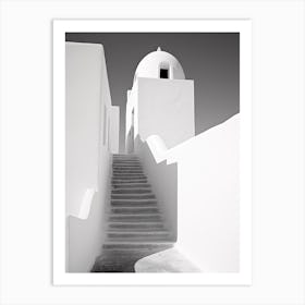 Santorini, Greece, Photography In Black And White 3 Art Print