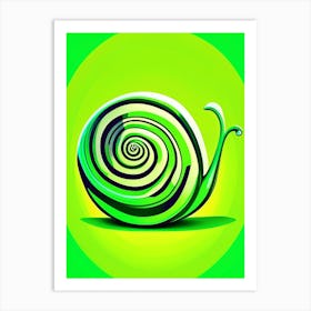 Snail With Green Background Pop Art Art Print