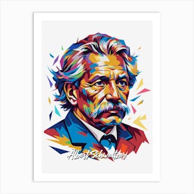 Albert Schweitzer 2 Portrait WPAP Pop Art Art Print