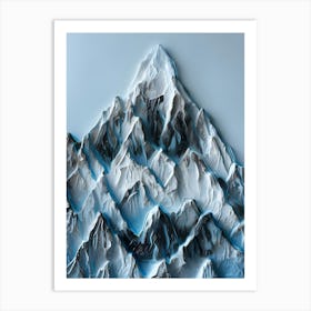 White Acrylic Mountain Art Print