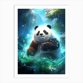 Panda Bear In The Forest 1 Art Print