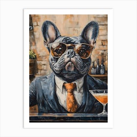 Whimsical Frenchies At The Bar 8 Art Print