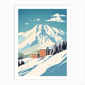 Big Sky Resort   Montana, Usa   Colorado, Usa, Ski Resort Illustration 2 Simple Style Art Print