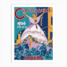 Carnival In Panama, 1936, Vintage Poster Art Print