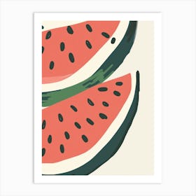 Watermelon Close Up Illustration 5 Art Print