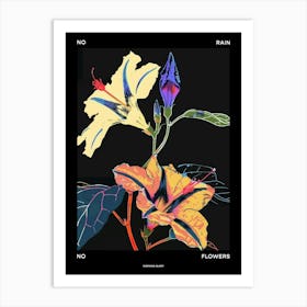 No Rain No Flowers Poster Morning Glory 1 Art Print