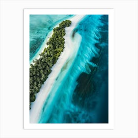 Aerial View Of An Island In The Maldives 1 Art Print