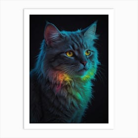 Cat With Rainbow Eyes Art Print