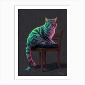 Cat On A Chair Art Print