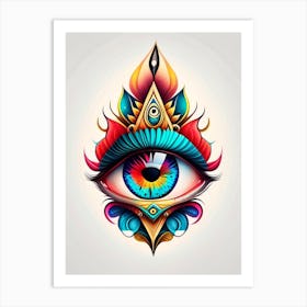 Awareness, Symbol, Third Eye Tattoo 3 Art Print