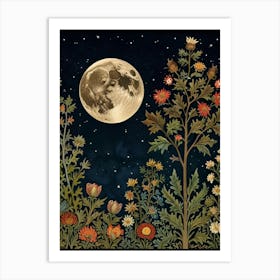 Moon In Forest Style William Morris 5 Art Print