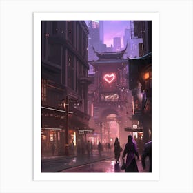 Heart of Neo Tokyo Cyberpunk Art Print