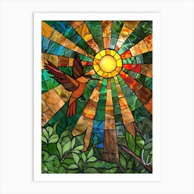 Hummingbird Stained Glass 6 Art Print