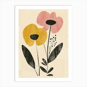 Paramaribo Flower Market Boho Minimalist Style Art Print