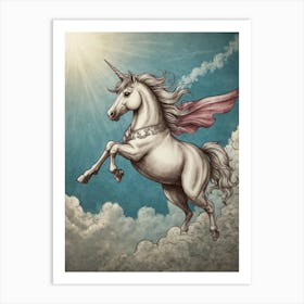 Unicorn In The Sky Art Print